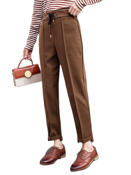 semir casual women 2020 winter new loose feet ninth trousers irregular foot elastic waist trend pants female 
semir casual women 2020 winter new loose feet ninth trousers irregular foot elastic waist trend pants female