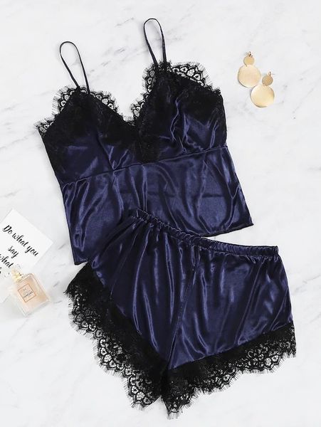 lingerie women's slip lace pajamas two-piece set pyjamas women, Black;white
lingerie women's slip lace pajamas two-piece set pyjamas women, Black;white