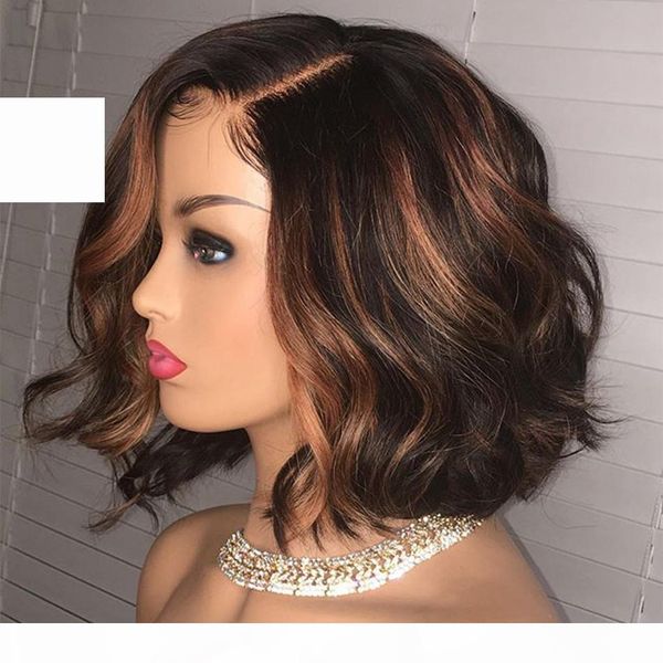 wavy highlight blonde brown 13x6 lace front human hair wigs short bob pre plucked 360 frontal silk base full lace wig u part wig, Black;brown
wavy highlight blonde brown 13x6 lace front human hair wigs short bob pre plucked 360 frontal silk base full lace wig u part wig, Black;brown