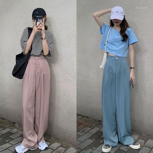 women's pants & capris 2021 snordic women autumn high waist wide leg long drape smooth loose midi suit trousers with button1, Black;white
women's pants & capris 2021 snordic women autumn high waist wide leg long drape smooth loose midi suit trousers with button1, Black;white