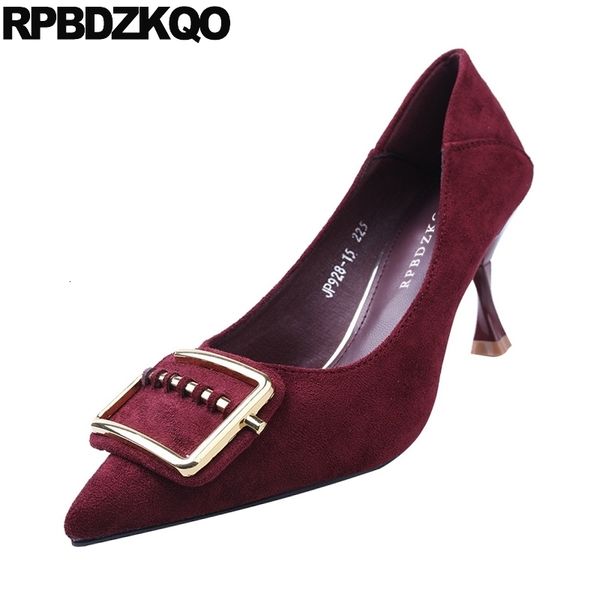 sole metal casual 3 inch designer women luxury 2019 shoes size 4 34 slip on suede stiletto wine red pumps high heels pointed toe thin, Black
sole metal casual 3 inch designer women luxury 2019 shoes size 4 34 slip on suede stiletto wine red pumps high heels pointed toe thin, Black