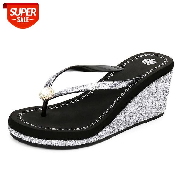 hkxn summer women shoes beach sandals sequin hinestones thick bottomed flip flops breathable shiny wedge slippers t #co4b, Black
hkxn summer women shoes beach sandals sequin hinestones thick bottomed flip flops breathable shiny wedge slippers t #co4b, Black
