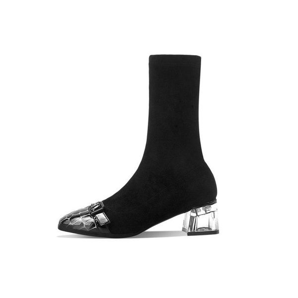2020 autumn winter genuine leatehr shoes woman mixed colors thick high heels boots boots working party ankle, Black
2020 autumn winter genuine leatehr shoes woman mixed colors thick high heels boots boots working party ankle, Black