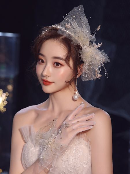 mbeaded mengyao bride hairpin fashion sequins silk pearl hair band set headdress crystal earrings glove jewelry m, Silver
mbeaded mengyao bride hairpin fashion sequins silk pearl hair band set headdress crystal earrings glove jewelry m, Silver