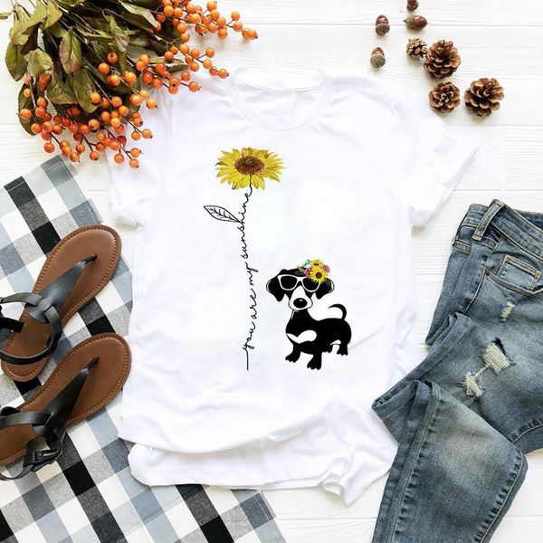 sunflower dog printing funny t-shirts women clothes harajuku tumblr graphic cute summer crew neck t shirt streetwear, White
sunflower dog printing funny t-shirts women clothes harajuku tumblr graphic cute summer crew neck t shirt streetwear, White