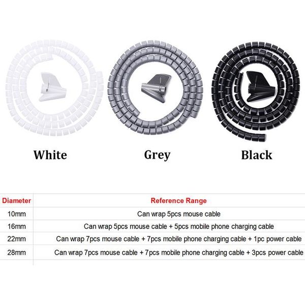 1pcs 2m flexible spiral cable organizer storage pipe cord protector management cable winder desk tidy cable acc qylsoa
1pcs 2m flexible spiral cable organizer storage pipe cord protector management cable winder desk tidy cable acc qylsoa