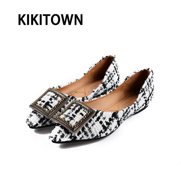 pointed single spring shallow square button flat women's shoes with soft sole beans, Black;red
pointed single spring shallow square button flat women's shoes with soft sole beans, Black;red