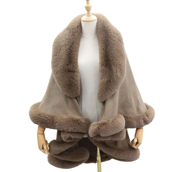 scarves thick warm pullover soft faux fur out street wear women long poncho, Blue;gray
scarves thick warm pullover soft faux fur out street wear women long poncho, Blue;gray