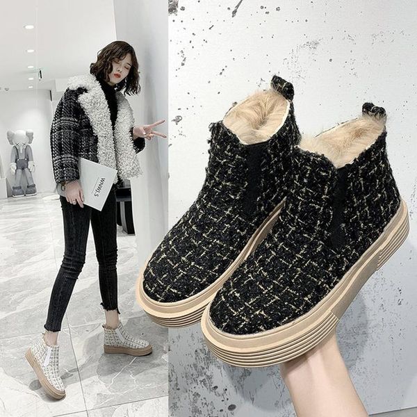 fashion shoes woman winter platform snow boots plush female casual sneakers gingham faux suede shoes with fur inside cold-proof, Black
fashion shoes woman winter platform snow boots plush female casual sneakers gingham faux suede shoes with fur inside cold-proof, Black