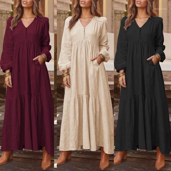 women's dress bohemian long sleeve party dresses zanzea plus size ladies loose buttons pockets tunic vestidos beach robe femme1, Black;gray
women's dress bohemian long sleeve party dresses zanzea plus size ladies loose buttons pockets tunic vestidos beach robe femme1, Black;gray