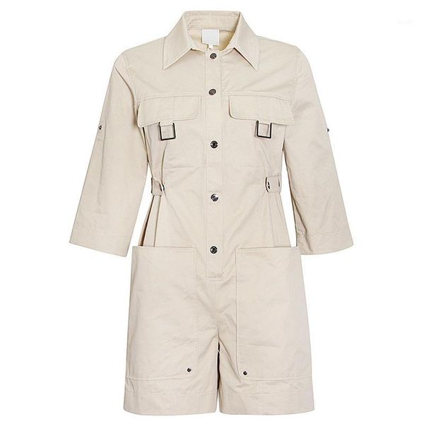 fashion runway 2020 designer jumpsuit women's turn-down collar pockets decorate short jumpsuit1, Black;white
fashion runway 2020 designer jumpsuit women's turn-down collar pockets decorate short jumpsuit1, Black;white