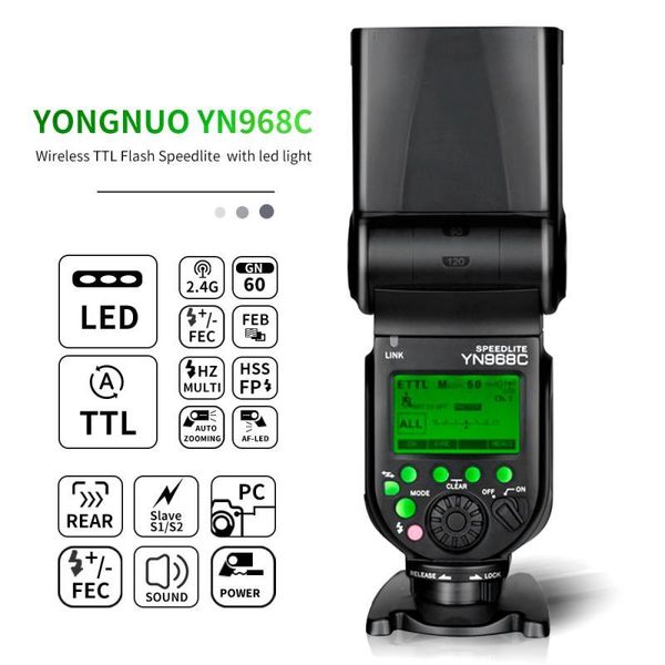 yongnuo yn968n/c hss speedlite with led light flash speedlite for dslr compatible with yn622n/c yn560 wirelessl
yongnuo yn968n/c hss speedlite with led light flash speedlite for dslr compatible with yn622n/c yn560 wirelessl