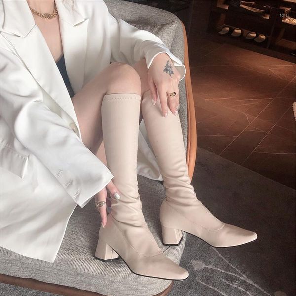 new 2020 ins women beige block high heels knee high boots soft leather elastic sock boots winter designer thigh shoes1, Black
new 2020 ins women beige block high heels knee high boots soft leather elastic sock boots winter designer thigh shoes1, Black