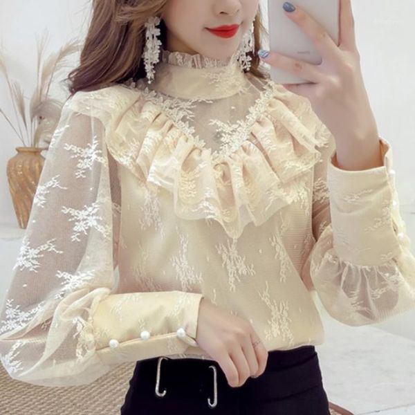sweet lantern long sleeve turtleneck women's lace blouse spring autumn 2020 ruffle pink/black/beige shirts for female new1, White
sweet lantern long sleeve turtleneck women's lace blouse spring autumn 2020 ruffle pink/black/beige shirts for female new1, White
