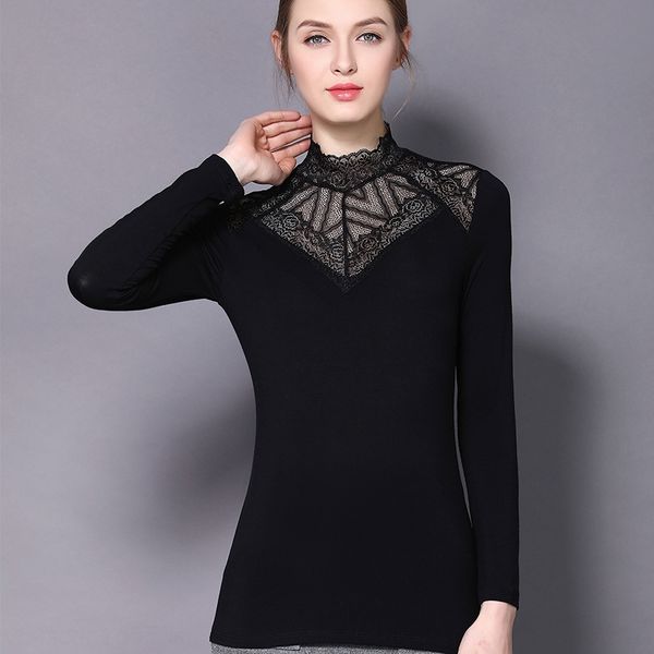 женская длинный рукав 2020 новых женщин подставка воротник секси длинный рукав сетка кружева top shirtlace shirtbottomed рубашку для женщин, White 
женская длинный рукав 2020 новых женщин подставка воротник секси длинный рукав сетка кружева top shirtlace shirtbottomed рубашку для женщин, White