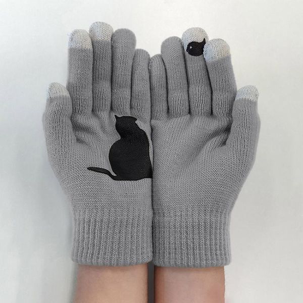 five fingers gloves 1 pair winter warm cold cashmere thick cartoon cat print wool knitted full finger men and women mittens f10, Blue;gray
five fingers gloves 1 pair winter warm cold cashmere thick cartoon cat print wool knitted full finger men and women mittens f10, Blue;gray