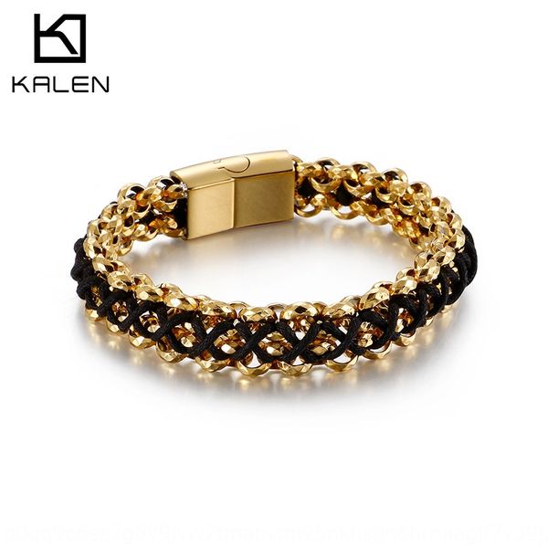 hand woven stainless men's jewelry personalized titanium magneticleather hand woven stainless steel men's bracelet jewelry persona, Golden;silver
hand woven stainless men's jewelry personalized titanium magneticleather hand woven stainless steel men's bracelet jewelry persona, Golden;silver