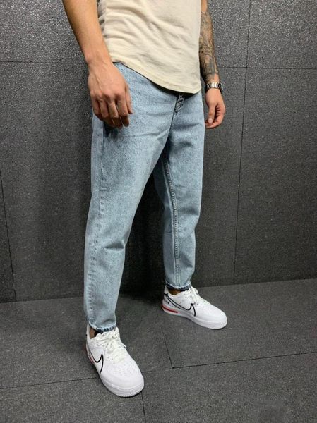 ice blue boyfriend straight men's jeans