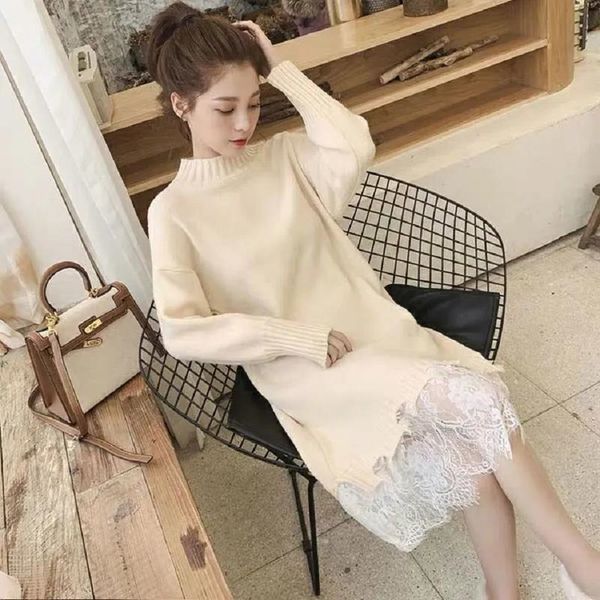 2021 new female sweaters autumn and winter style matching jacket mid-length length sweater knitted over the knee pir3, White;black
2021 new female sweaters autumn and winter style matching jacket mid-length length sweater knitted over the knee pir3, White;black