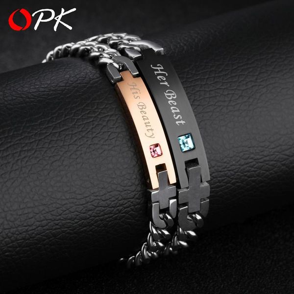 opk couple accessories korean creative titanium steel men's and women's bracelets inlaid couple bracelet valentine's day gift, Black
opk couple accessories korean creative titanium steel men's and women's bracelets inlaid couple bracelet valentine's day gift, Black