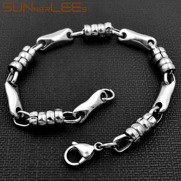 sunnerlees fashion jewelry stainless steel bracelet 7mm geometric link chain silver color gold plated men women gift sc113 b, Black
sunnerlees fashion jewelry stainless steel bracelet 7mm geometric link chain silver color gold plated men women gift sc113 b, Black