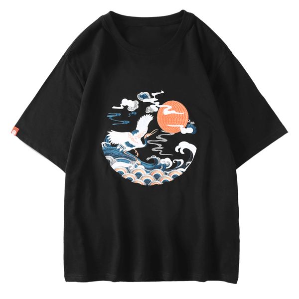 2021 new hip hop t shirt mens wave crane embroidery harajuku japanese oversized tshirt streetwear summer cotton casual ip5d, White;black
2021 new hip hop t shirt mens wave crane embroidery harajuku japanese oversized tshirt streetwear summer cotton casual ip5d, White;black