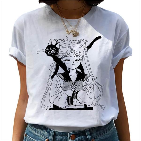 sailor moon kawaii usagi harajuku аниме футболка женщина cute cat ullzang футболка 90s корейский стиль tshirt мода топ тройники женская, White
sailor moon kawaii usagi harajuku аниме футболка женщина cute cat ullzang футболка 90s корейский стиль tshirt мода топ тройники женская, White