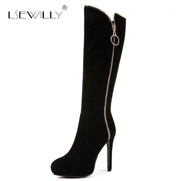 boots lsewilly women high heels flock platform thin heeled knee for ladies fur warm snow s9001, Black
boots lsewilly women high heels flock platform thin heeled knee for ladies fur warm snow s9001, Black