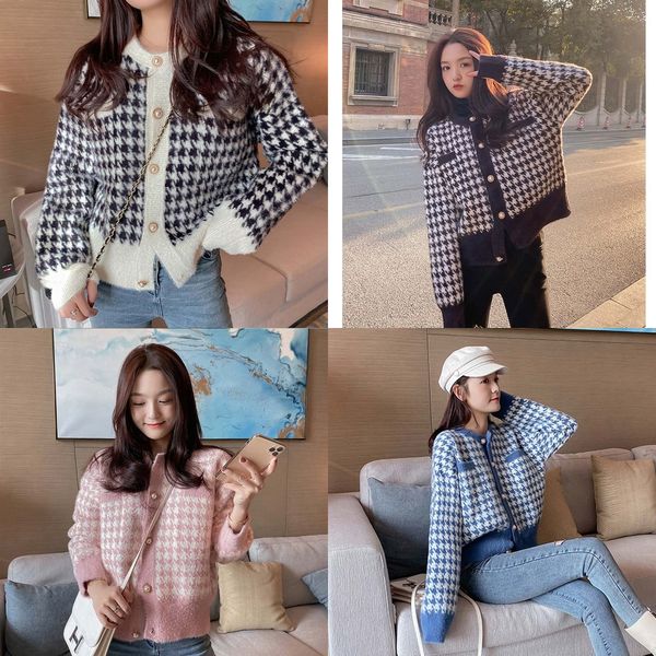 mink like coat sweater fall winter 2020 small fragrant sweater cardigan coat women's short korean thickened plaid knitted lm3ta lm3t, White;black
mink like coat sweater fall winter 2020 small fragrant sweater cardigan coat women's short korean thickened plaid knitted lm3ta lm3t, White;black