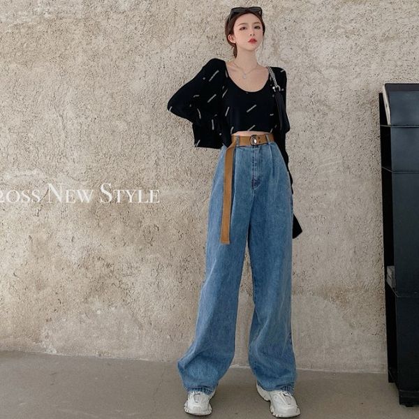 2020 autumn new high waist loose jeans casual wide leg show thin floor pants women's wear
2020 autumn new high waist loose jeans casual wide leg show thin floor pants women's wear