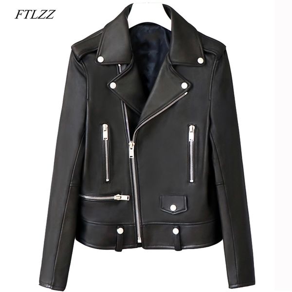 ftlzz black faux leather jacket women spring autumn short soft pu leather motorcycle jackets zipper biker coat 201030
ftlzz black faux leather jacket women spring autumn short soft pu leather motorcycle jackets zipper biker coat 201030