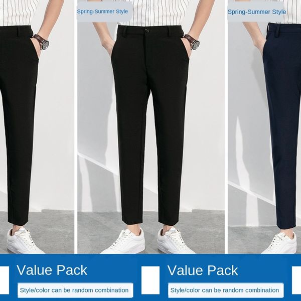 spring ankle-length pants and trousers and summer men's trousers ice silk casual thin slim slim feet nine point suit 2020 new black lon, Blue
spring ankle-length pants and trousers and summer men's trousers ice silk casual thin slim slim feet nine point suit 2020 new black lon, Blue