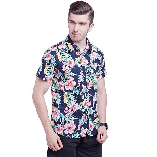 2019 summer new men's short sleeve shirt fashion casual hawaiian shirt mens dress shirts male flower print shirts1, White;black
2019 summer new men's short sleeve shirt fashion casual hawaiian shirt mens dress shirts male flower print shirts1, White;black