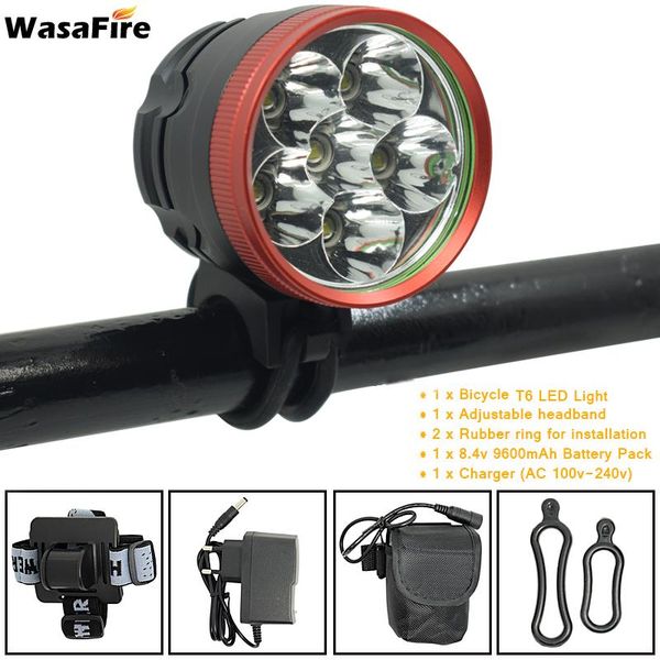 bike lights wasafire 6x t6 led bicycle light 10000lm front cycling head lamp headlight + 9600mah 18650 battery pack charger
bike lights wasafire 6x t6 led bicycle light 10000lm front cycling head lamp headlight + 9600mah 18650 battery pack charger