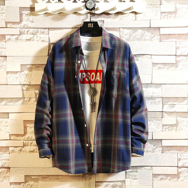 2021 brand spring autumn long sleeves new flannel collar korea style shirt for men's plaid harajuku clothing t0ws, White;black
2021 brand spring autumn long sleeves new flannel collar korea style shirt for men's plaid harajuku clothing t0ws, White;black