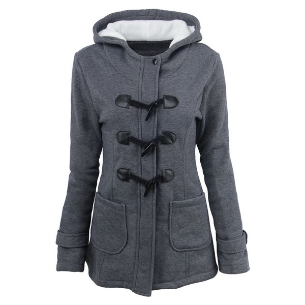 6 color plus size 6xl jacket women's autumn winter horn buckle coat mid-long hooded woolen jacket ladies wool-blend overcoat c1106, Black;brown
6 color plus size 6xl jacket women's autumn winter horn buckle coat mid-long hooded woolen jacket ladies wool-blend overcoat c1106, Black;brown