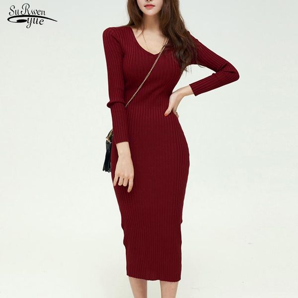casual dresses knit sweater dress women solid vintage long sleeve v neck winter midi for clothing robe femme 12700, Black;gray
casual dresses knit sweater dress women solid vintage long sleeve v neck winter midi for clothing robe femme 12700, Black;gray