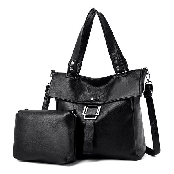 2020 wholesale fashion shoulder bag women foreign trade pu 2 pcs handbag sets european and american handbag