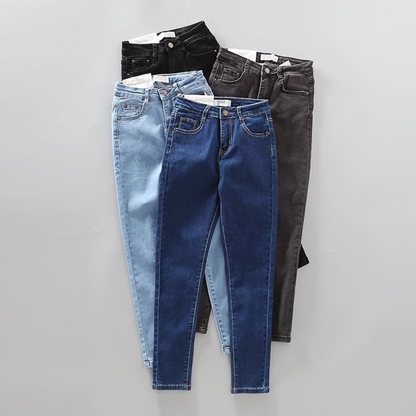 for women blue waist woman high elastic jeans female washed gray denim stretch skinny pencil pants 201102
for women blue waist woman high elastic jeans female washed gray denim stretch skinny pencil pants 201102
