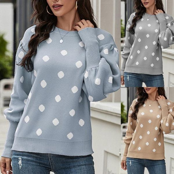 women's new fashion long-sleeved polka dot print pullover autumn and winter sweater comfortable casual selling kg-300, White;red
women's new fashion long-sleeved polka dot print pullover autumn and winter sweater comfortable casual selling kg-300, White;red