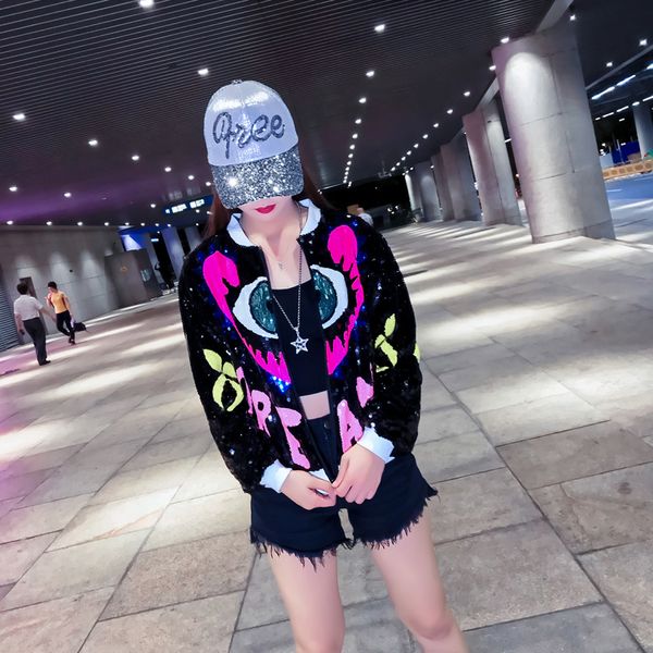women's coat with sequins or glitter shiny fashion women sequin clothes hip hop club party full sleeve eye women jacket 201013, Black;brown
women's coat with sequins or glitter shiny fashion women sequin clothes hip hop club party full sleeve eye women jacket 201013, Black;brown