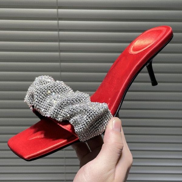summer new wave ripple drill high-heeled slippers fashion professional women's shoes rhinestone square toe sandals fairy heels, Black
summer new wave ripple drill high-heeled slippers fashion professional women's shoes rhinestone square toe sandals fairy heels, Black