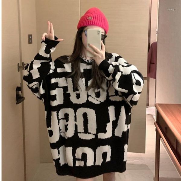 letter jacquard foreign style sweater for women autumn / winter 2020 new loose round neck temperament fashion korean knitted, White;black
letter jacquard foreign style sweater for women autumn / winter 2020 new loose round neck temperament fashion korean knitted, White;black