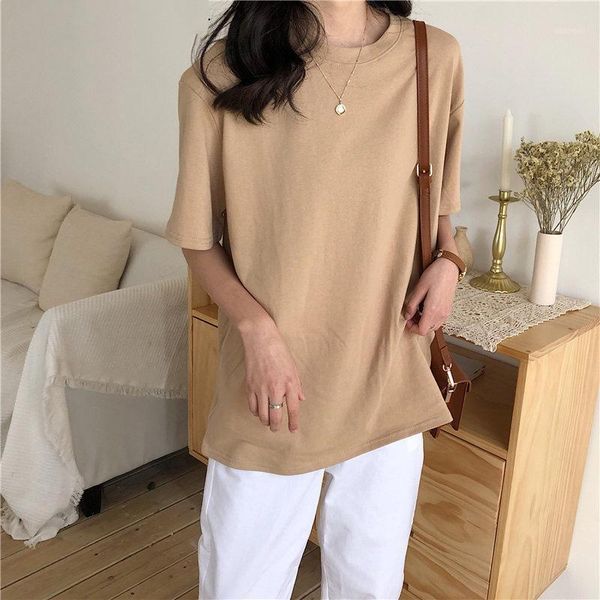2021 new soft loose solid fresh summer new t-shirt women fashion natural short basic shirt 4 colors1, White
2021 new soft loose solid fresh summer new t-shirt women fashion natural short basic shirt 4 colors1, White