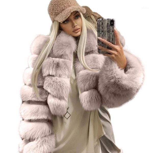women's fur & faux 2021 fashion cropped women coat plus size turn down collar winter fluffy jacket1, Black
women's fur & faux 2021 fashion cropped women coat plus size turn down collar winter fluffy jacket1, Black