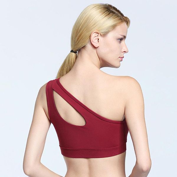 yoga one shoulder solid sports bra women fitness yoga bras gym padded sport athletic vest running push up brassieres, White;red
yoga one shoulder solid sports bra women fitness yoga bras gym padded sport athletic vest running push up brassieres, White;red