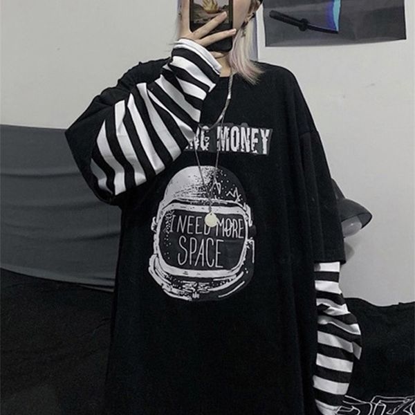 autumn tshirt casual letter print o-neck stripe tees creativity loose t-shirt long sleeve oversize hip hop streetwear 220312, White
autumn tshirt casual letter print o-neck stripe tees creativity loose t-shirt long sleeve oversize hip hop streetwear 220312, White