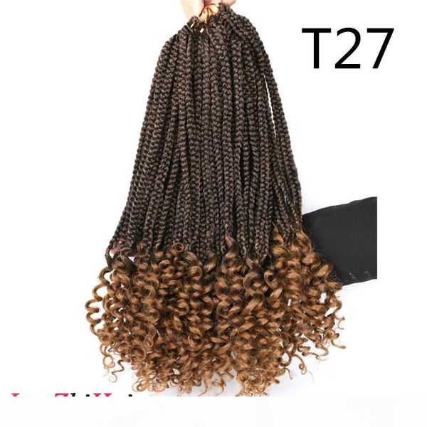 18 inch crochet box braids curly end synthetic hair 22 roots ombre colors crochet braiding hair extensions 100g pc brown burgundy, Black
18 inch crochet box braids curly end synthetic hair 22 roots ombre colors crochet braiding hair extensions 100g pc brown burgundy, Black