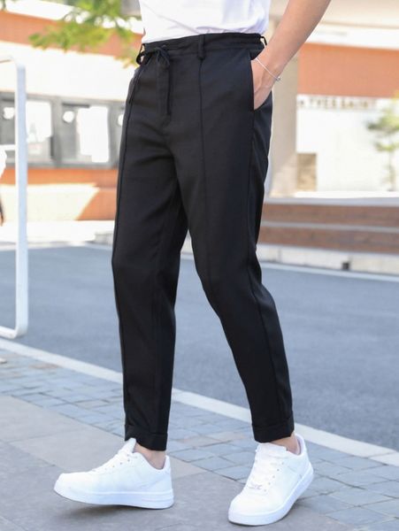 men slant pocket tie front pants d0jd#, Black
men slant pocket tie front pants d0jd#, Black