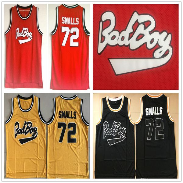 

ncaa mens vintage biggie smalls jersey notorious b.i.g. bad boy basketball jerseys black red white #72 stitched shirts s-2xl